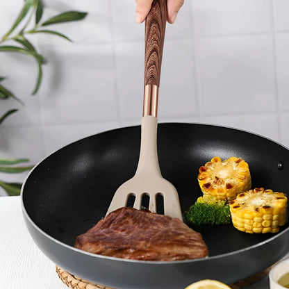 Utensil with Silicone Kitchen Set with Heat-Resistant Tools for the Kitchen