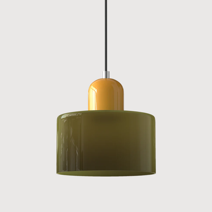 Glass with Retro Pendant Lamp with Shade and Adjustable Cord for a Warm Atmosphere