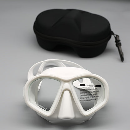 Case Tempered Diving Mask with Storage for Dive Goggles with Anti-Fog and Camera Mount