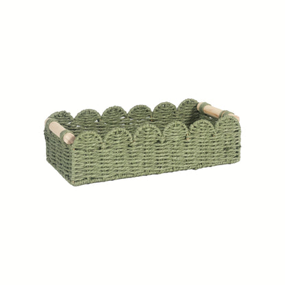 Storage Basket with Boho Woven Fan Edge for Decorative and Practical for Any Interior