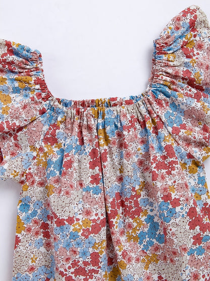 Baby Romper with Floral Pattern for Soft Cotton and Comfortable