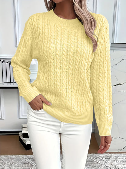 Knitted Cable Sweater for Women for Soft and Stylish Sweater for Spring and Autumn