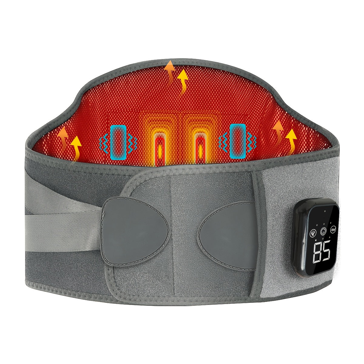 Wireless Heated Massage Belt for Back and Waist for 3 Adjustable Heat and Vibration Modes
