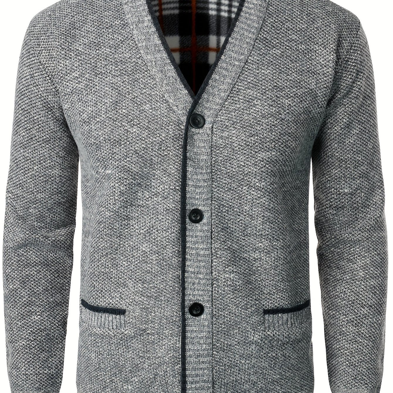 Men's Knitted Cardigan with Buttons for Warm and Comfortable for Autumn and Winter