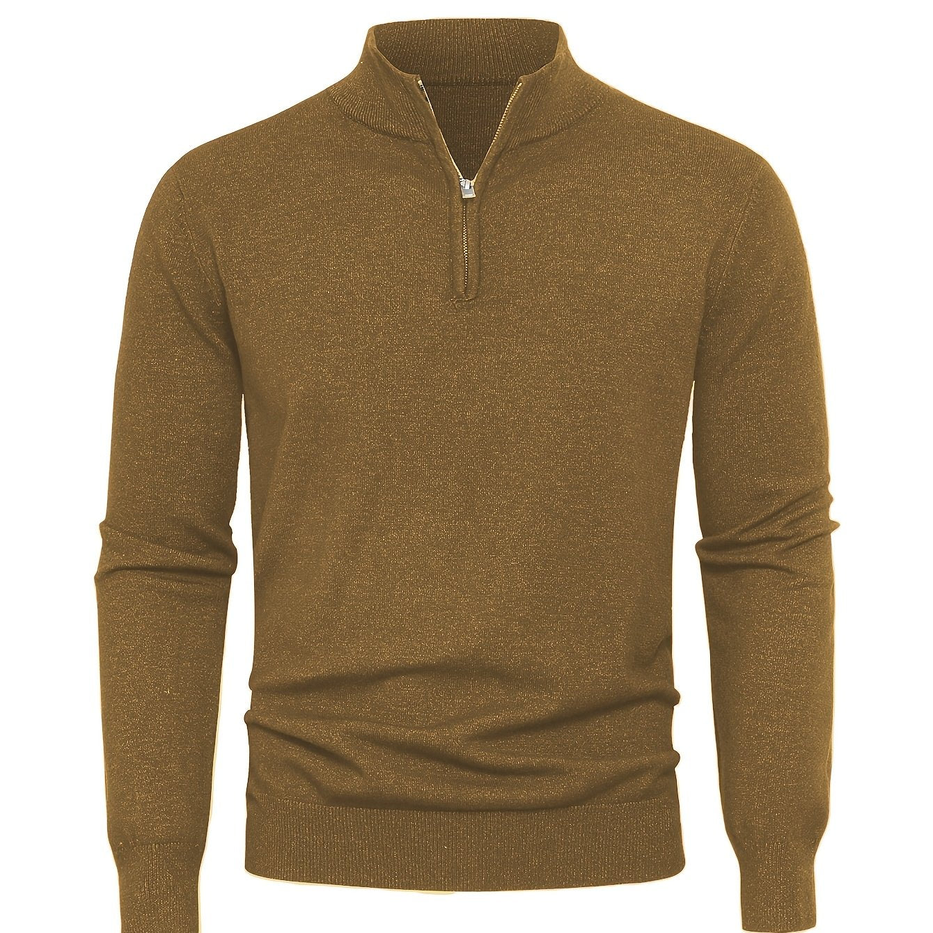 Men's Knitted Jumper with Half Zip with Warm High-Neck Style for Autumn and Winter