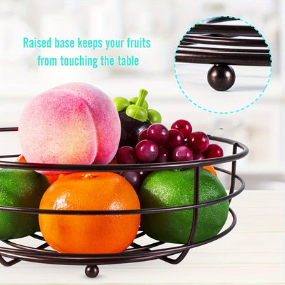 Holder 2-Tier Fruit Bowl with Banana for Metal Kitchen Organiser