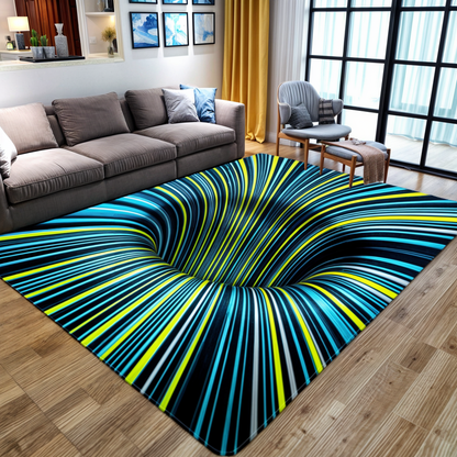 Door Mat with 3D Optical Illusion Geometric Checkerboard Pattern for Hall
