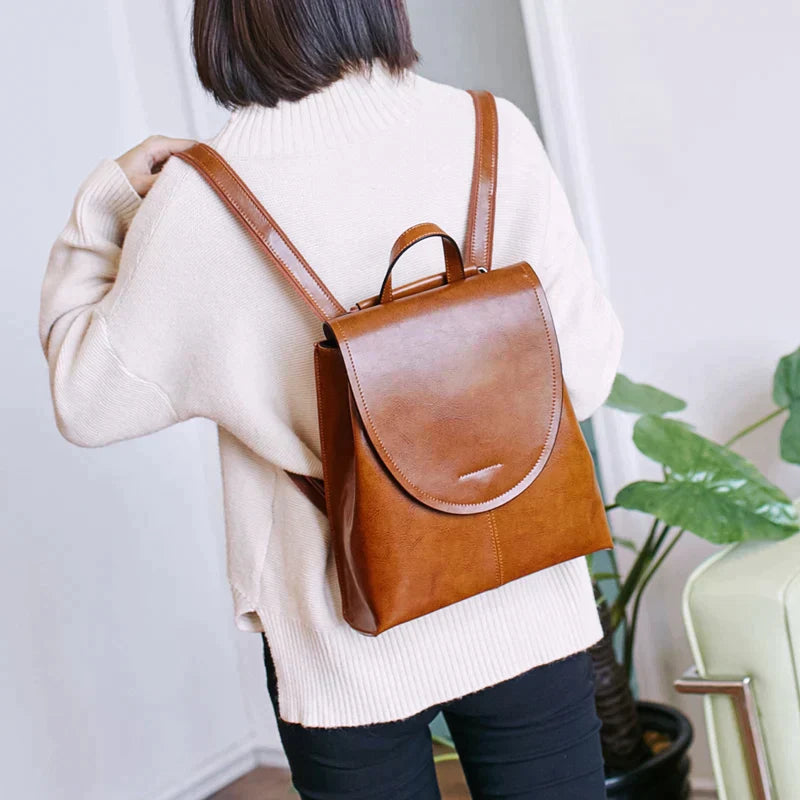 Minimalist Vegan Leather Backpack for Daily Use and Work