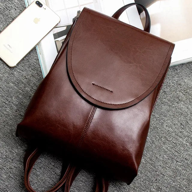 Minimalist Vegan Leather Backpack for Daily Use and Work