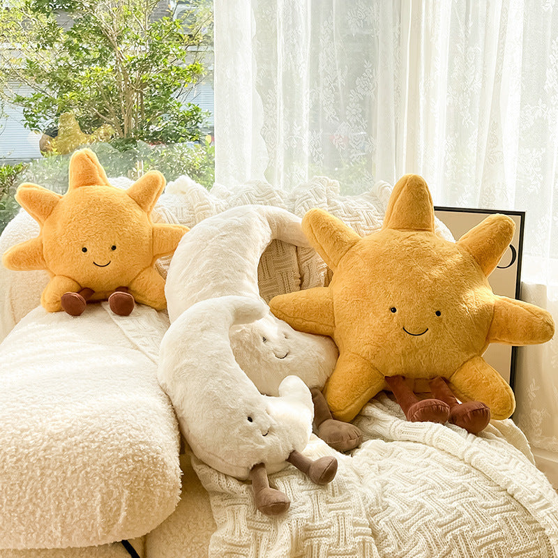 Cushions with Soft Sun and Moon Design for Children's Rooms and Cosy Interior Decoration