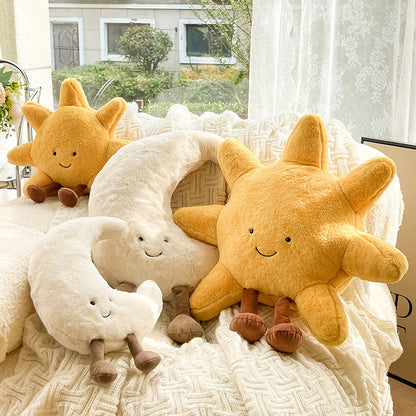 Cushions with Soft Sun and Moon Design for Children's Rooms and Cosy Interior Decoration