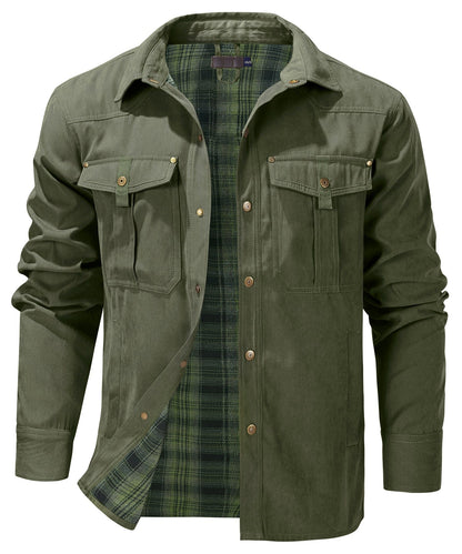 Versatile Men's Jacket with Insulated Flannel Lining for Functional and Reliable
