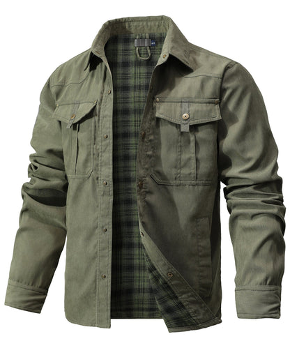 Versatile Men's Jacket with Insulated Flannel Lining for Functional and Reliable