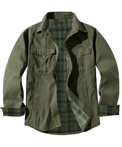 Versatile Men's Jacket with Insulated Flannel Lining for Functional and Reliable