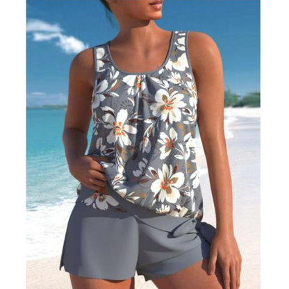Tankini for Women with Floral Print and Comfortable Shorts