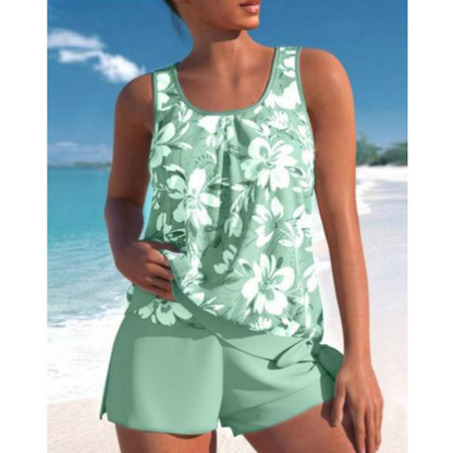 Tankini for Women with Floral Print and Comfortable Shorts