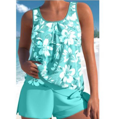 Tankini for Women with Floral Print and Comfortable Shorts