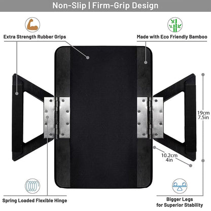 Table with Adjus Bamboo Armrest Table for Sofa Snacks Drinks Laptop
