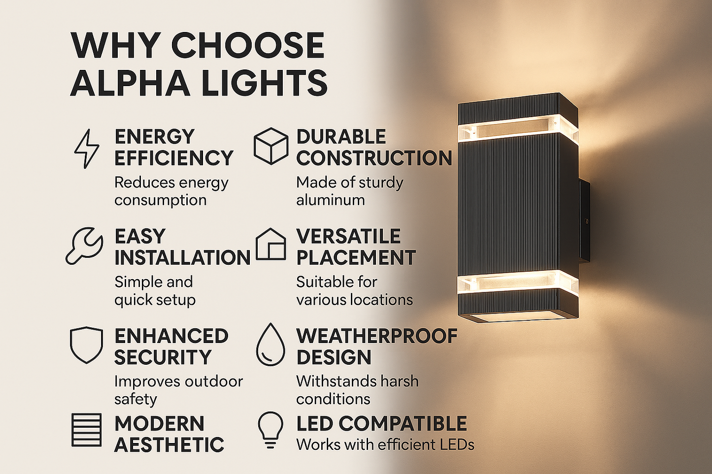 Light with Modern Outdoor Wall Up and Down Light and Weather-Resistant Design