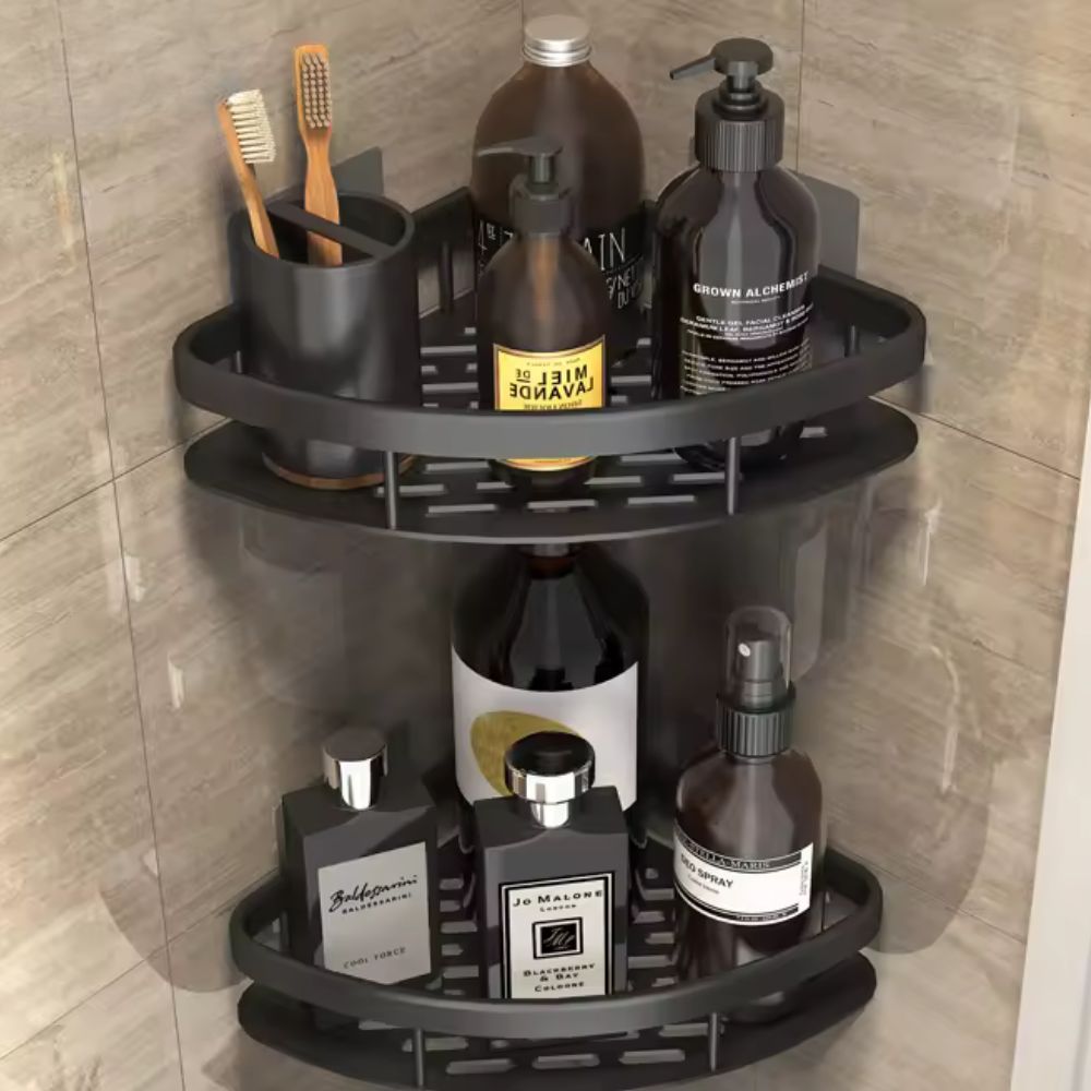 Organiser with Stainless Steel Corner Bathroom Design for Shower and Bathroom Storage