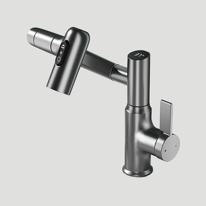 Swivel Kitchen Tap with LED Temperature Display and 360-Degree Spout for Modern Comfort