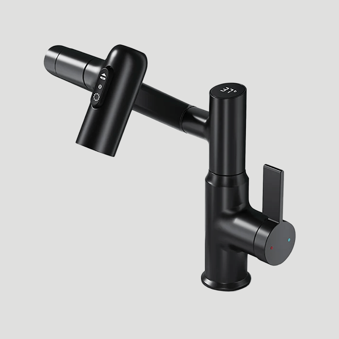 Swivel Kitchen Tap with LED Temperature Display and 360-Degree Spout for Modern Comfort