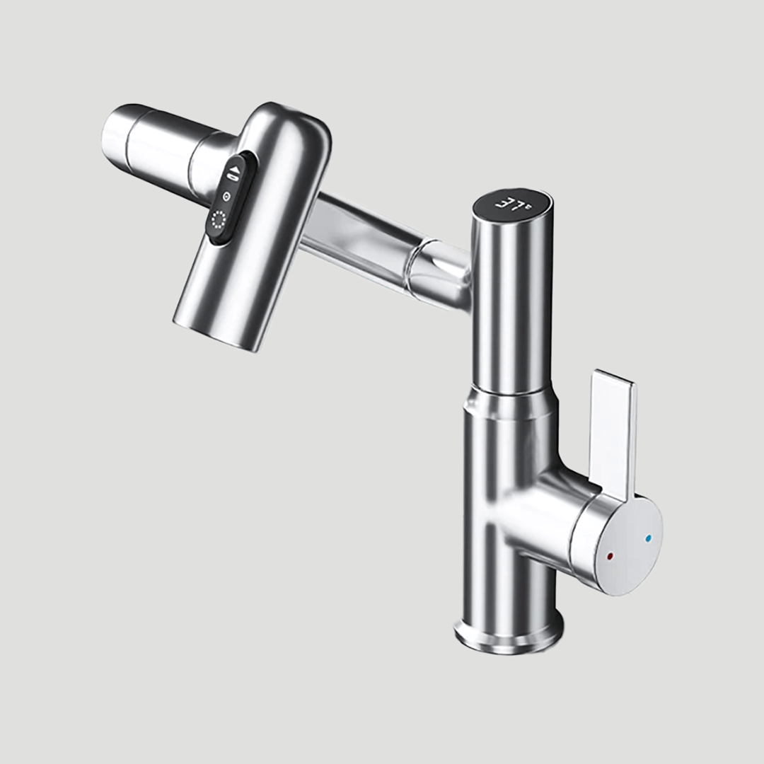 Swivel Kitchen Tap with LED Temperature Display and 360-Degree Spout for Modern Comfort