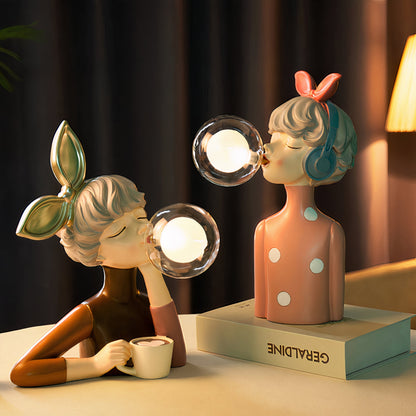 Table Lamp with Artistic Figures for Unique, Playful and Atmospheric