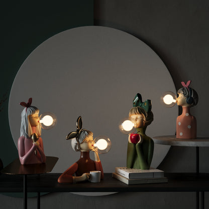 Table Lamp with Artistic Figures for Unique, Playful and Atmospheric