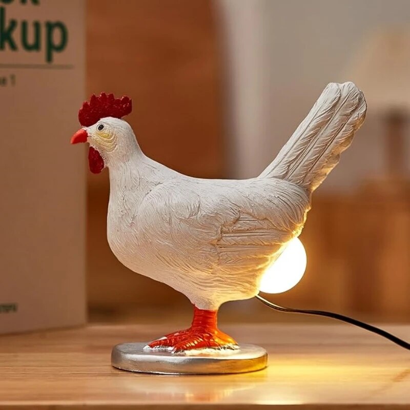 Table Lamp with Chicken Design for Playful and Warm Ambient Lighting in the Home