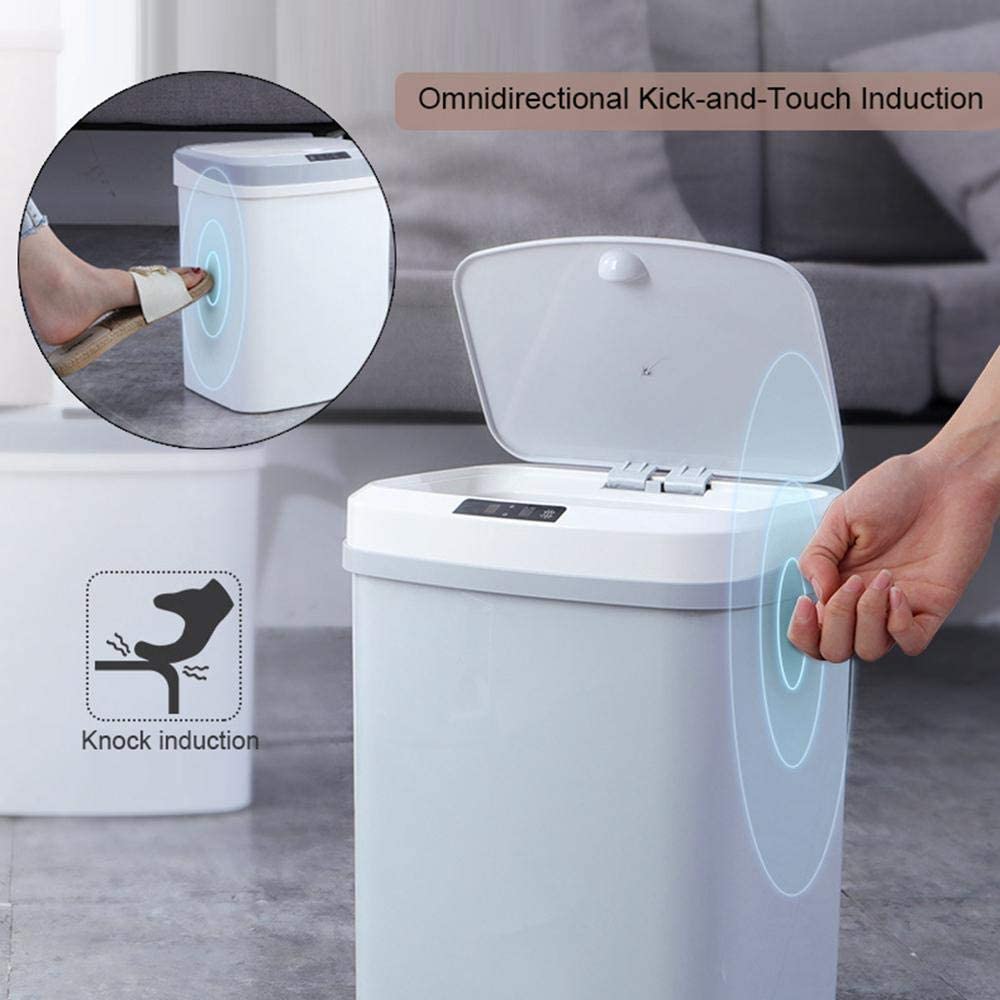 Bin with Automatic Sensor 15L for Touchless, Quiet and Hygienic for Kitchen and Bathroom