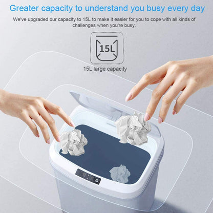 Bin with Automatic Sensor 15L for Touchless, Quiet and Hygienic for Kitchen and Bathroom
