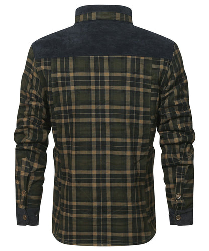 Robust Men's Flannel Coat with Faux Fur Lining for Warm, Durable and Protective