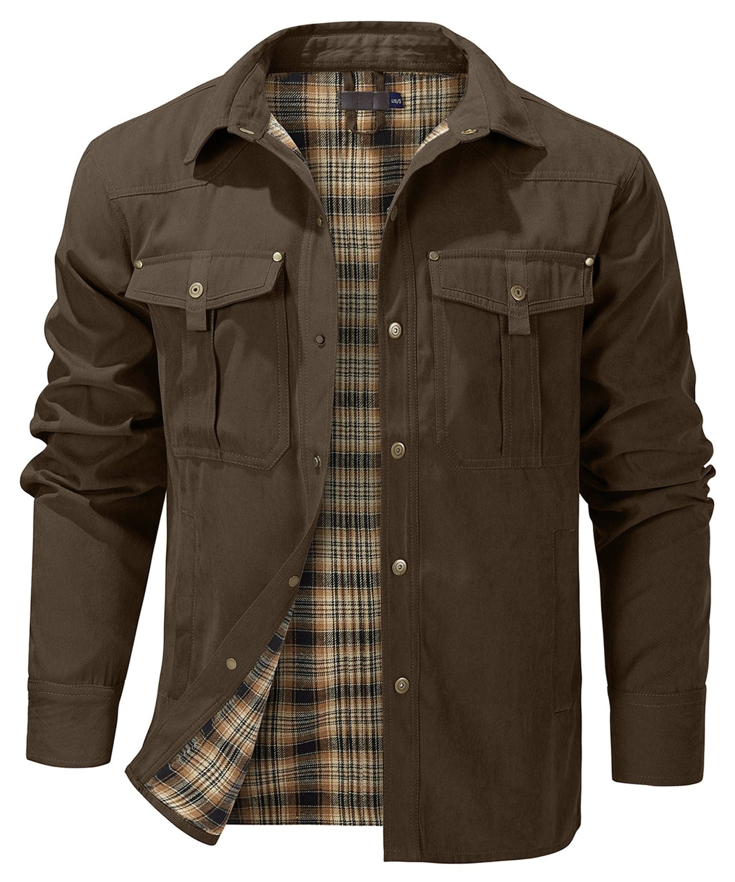 Versatile Men's Jacket with Insulated Flannel Lining for Functional and Reliable