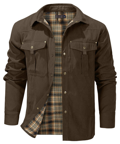 Versatile Men's Jacket with Insulated Flannel Lining for Functional and Reliable