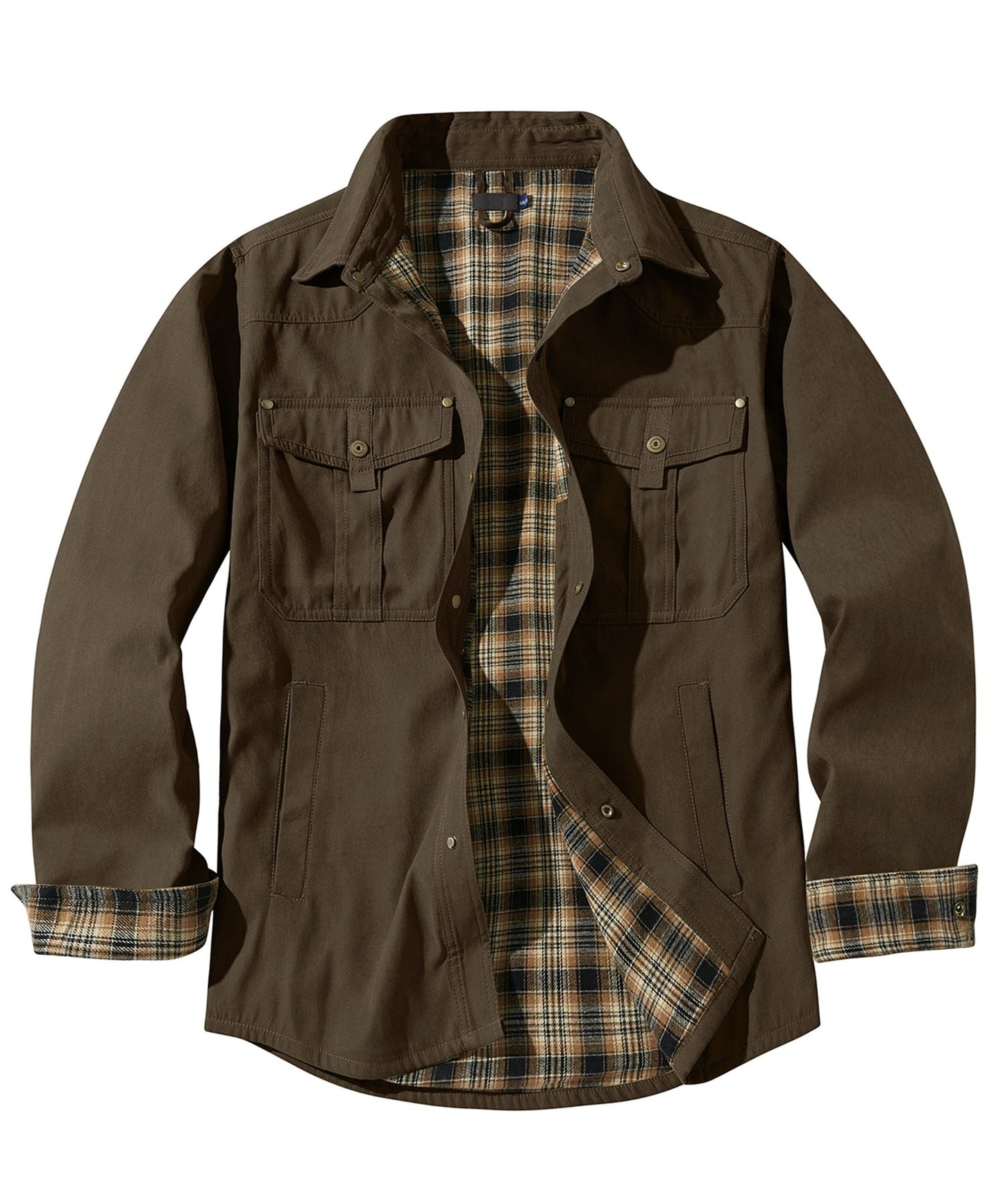 Versatile Men's Jacket with Insulated Flannel Lining for Functional and Reliable