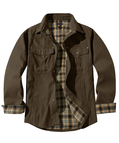Versatile Men's Jacket with Insulated Flannel Lining for Functional and Reliable