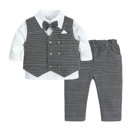Set with Boys' Outfit Design for Babies and Toddlers with Waistcoat and Bow Tie