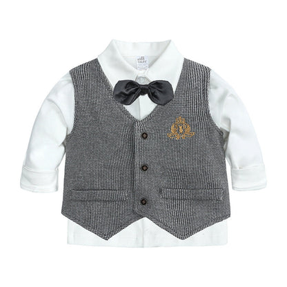 Set with Boys' Outfit Design for Babies and Toddlers with Waistcoat and Bow Tie