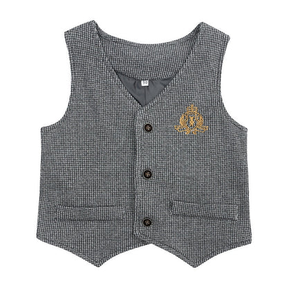 Set with Boys' Outfit Design for Babies and Toddlers with Waistcoat and Bow Tie