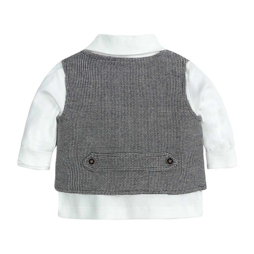 Set with Boys' Outfit Design for Babies and Toddlers with Waistcoat and Bow Tie