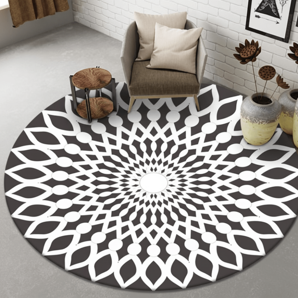 Mat with Play Design for Babies and Children with Mandala Sun Design for Safe Play
