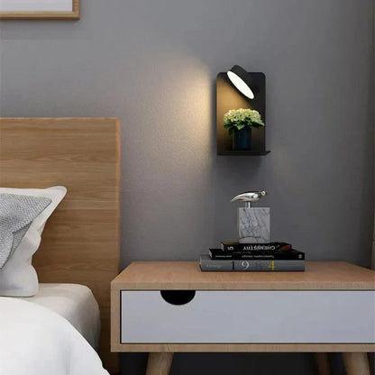 Wall Lamp with Multifunctional LED Shelf for Rotatable and with USB Charger