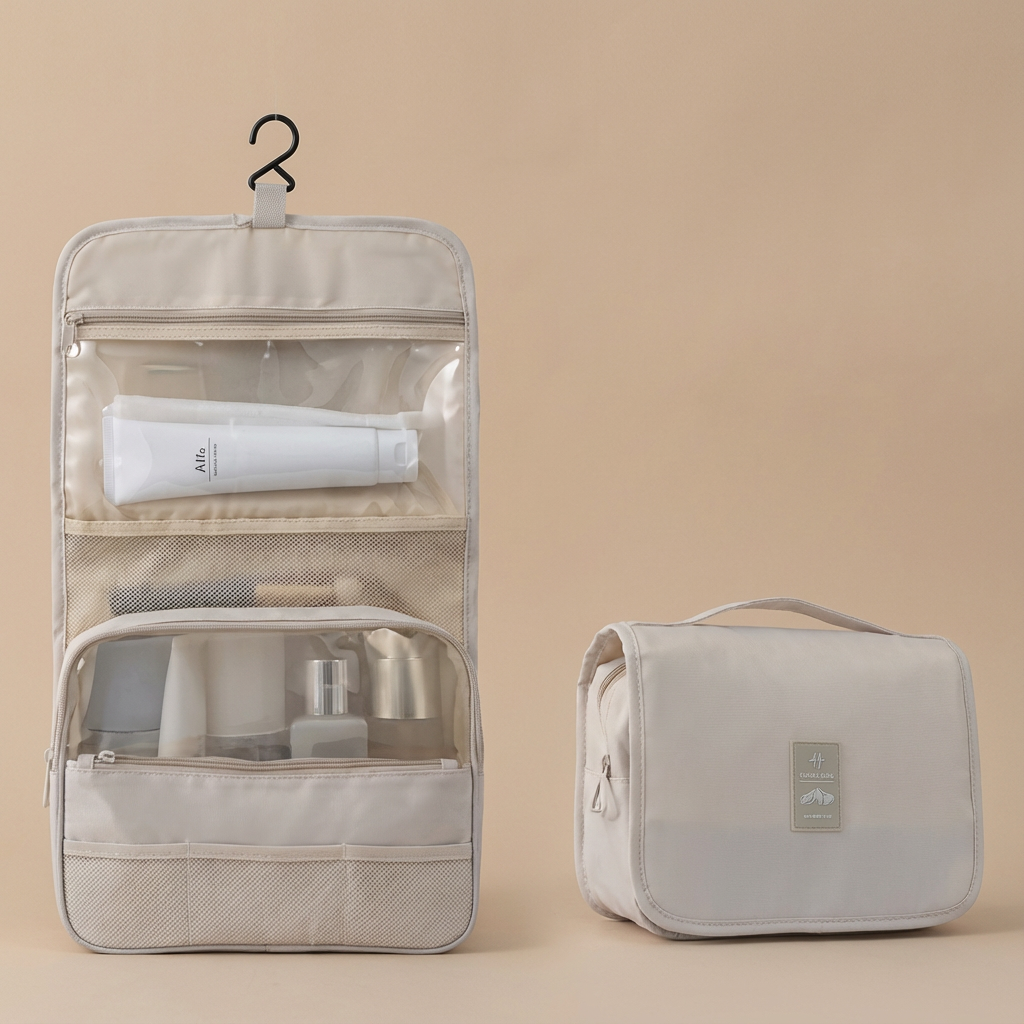 Organiser with Foldable Travel Hanging Hook for Water-Resistant and Spacious