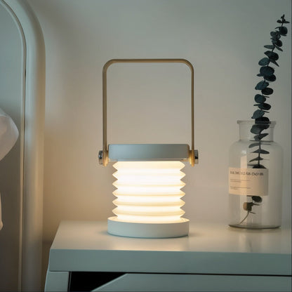 Table Lamp with Dimmable LED Wooden Frame and 360-Degree Adjustable Light