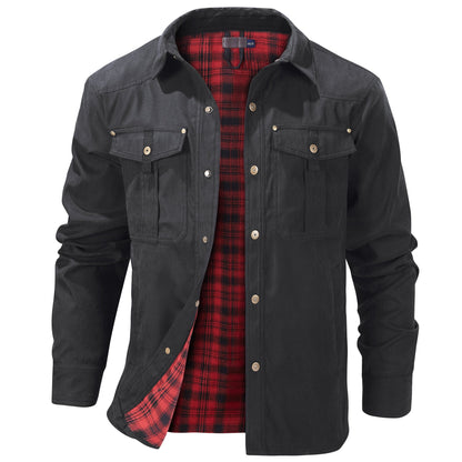 Versatile Men's Jacket with Insulated Flannel Lining for Functional and Reliable