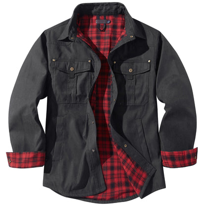 Versatile Men's Jacket with Insulated Flannel Lining for Functional and Reliable