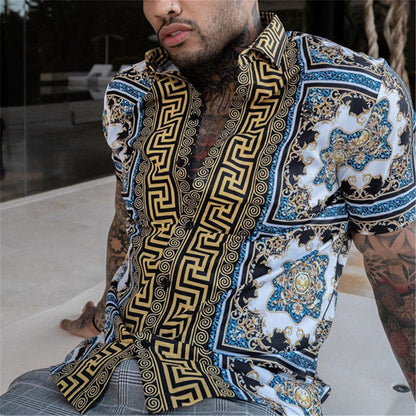 Set with Men's Summer Short Sleeves and Matching Shorts