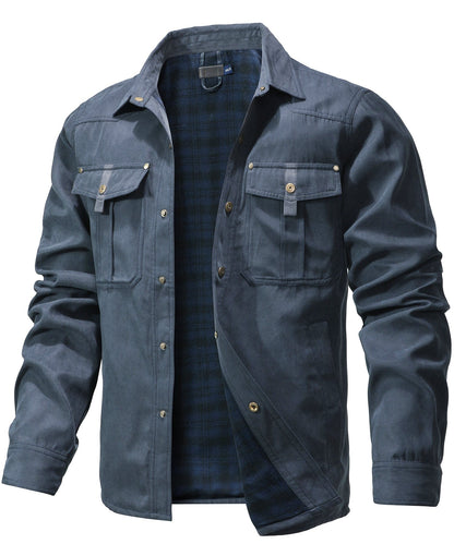 Versatile Men's Jacket with Insulated Flannel Lining for Functional and Reliable