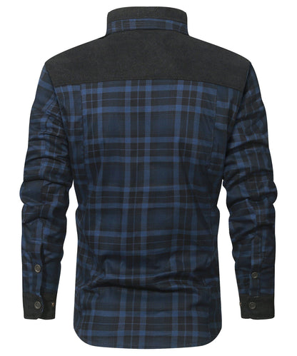 Robust Men's Flannel Coat with Faux Fur Lining for Warm, Durable and Protective